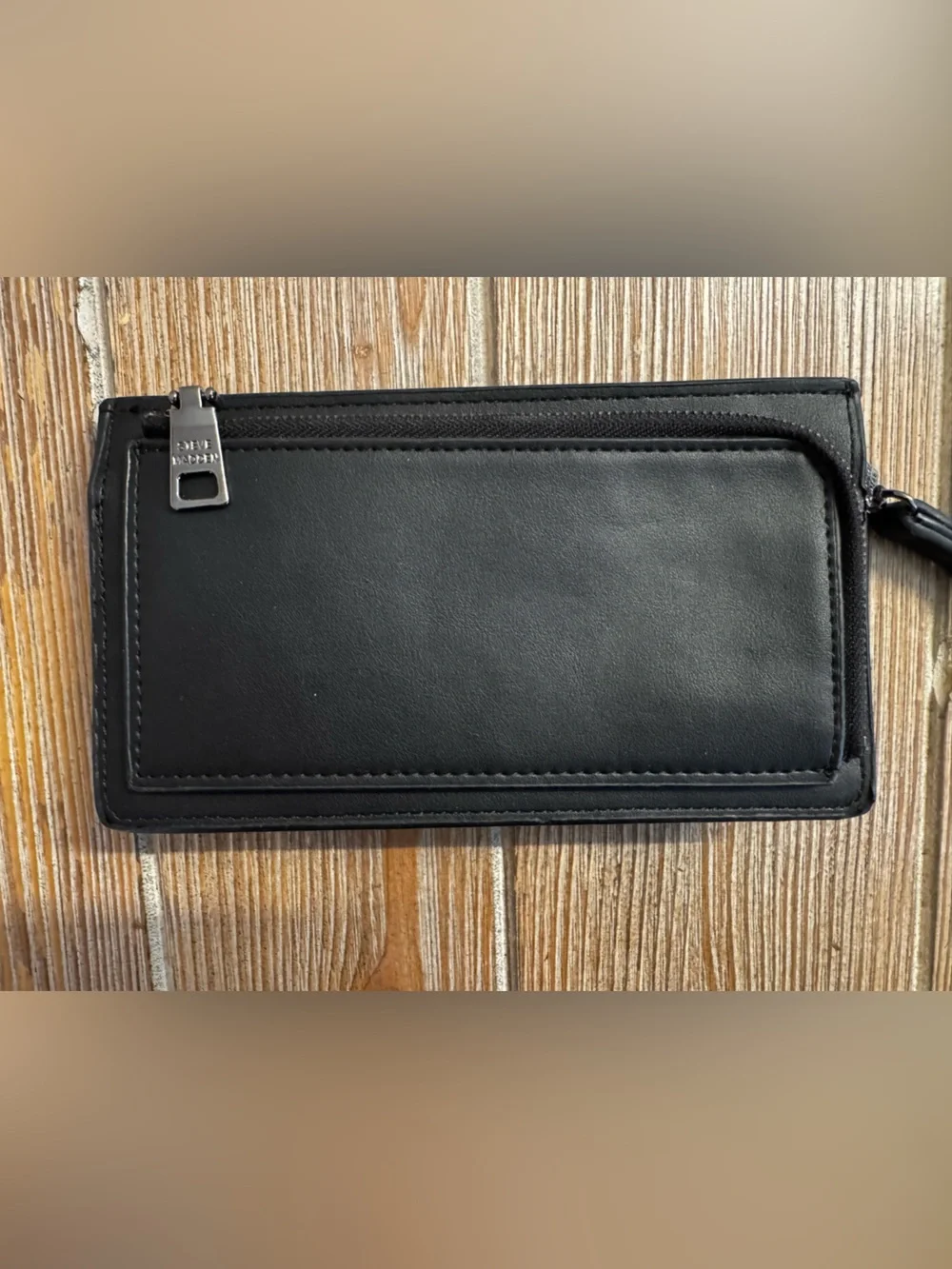 Steve Madden Cabby Black Men’s Wristlet with gun metal hardware Clutch NWOT